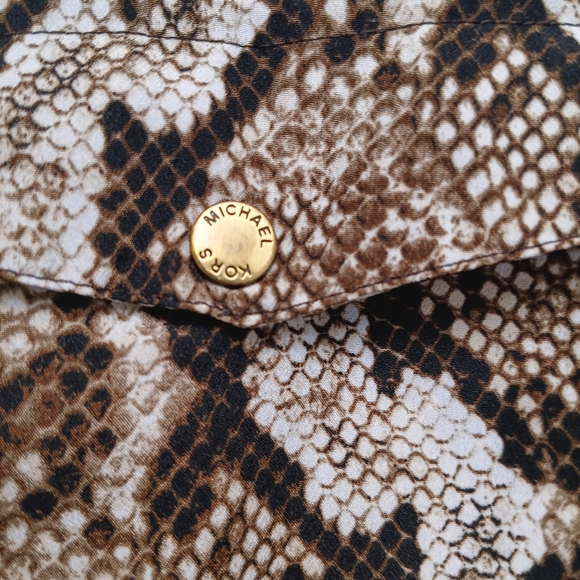 Micheal Kors Sheer Snake Skin Zip-Up Shirt - Picture 8 of 9